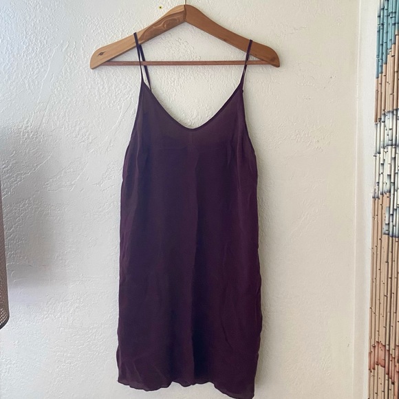 Aritzia Wilfred 💯 silk plum slip dress - Picture 1 of 5